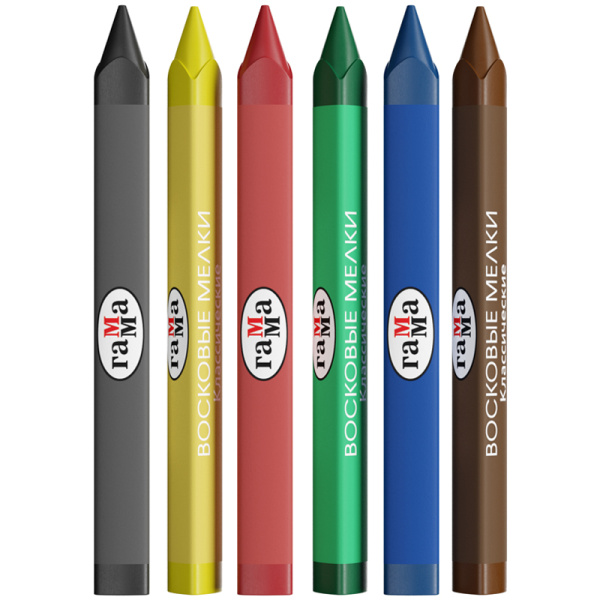 Мелки восковые 06цв. ГАММА "Классические" (2131018_01_32)
