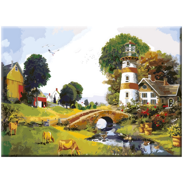 Холст на картоне Сонет "Пейзаж", 30*40см с контуром (141756)