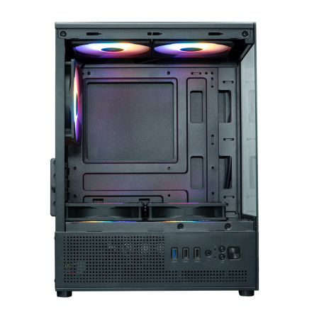 Корпус mATX Б_БП XASTRA Q300M 3FRGB Black (USB3.0,Audio,черный,3х120мм FRGB,"аквариум")