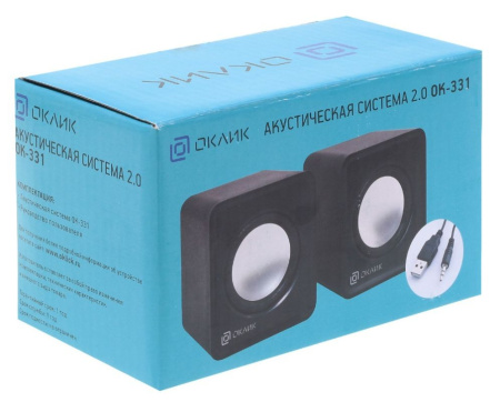 Актив.колонки 2.0 Оклик OK-331 6Вт, Black