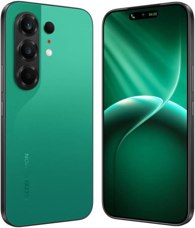 Смартфон Tecno Camon 50 256Gb 8Gb зеленый моноблок 3G 4G 2Sim 6.78" 1208x2644 Android 16 50Mpix 802.11 a/b/g/n/ac NFC GPS GSM900/1800 GSM1900 Protect FM