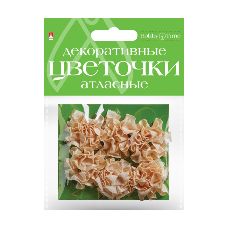 Декоративные украшения из ткани, атласные, набор №2, "Цветы" Hobby Time 2-399/02