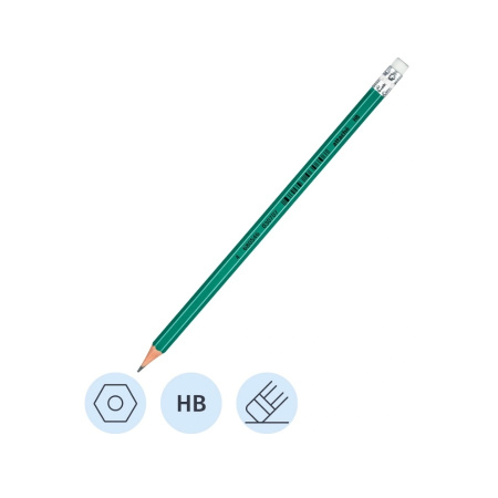 Карандаш ч/гр. Attache зеленый корпус, HB, пластик (384856)