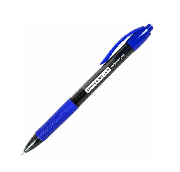 Ручка шариковая BRAUBERG "Office Style" автомат, синяя (144210)