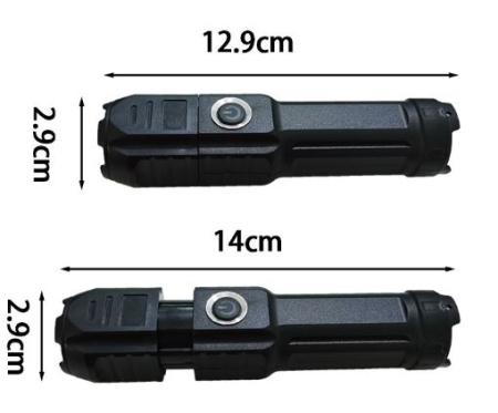 Фонарик ручной Hiking 2023009, LED T6,  5вт, 1200мАч, microUSB