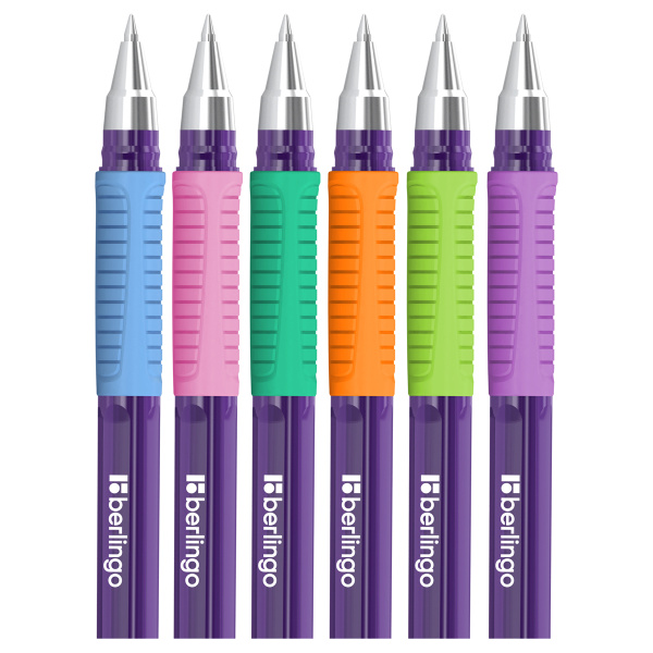 Ручка шариковая BERLINGO "Aviator Envy" 0,7мм., грип. синяя (CBp_07514)