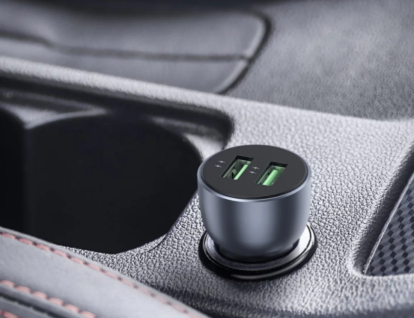 Автомобильное_З\У - USBx2 UGREEN CD213 (10144) 36W, QC 3.0, темно-синее