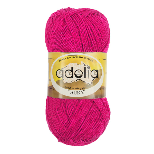 Пряжа ADELIA "AURA" 100% акрил 1 шт. х 50 г 250 м ± 5 м №098 яр. фуксия