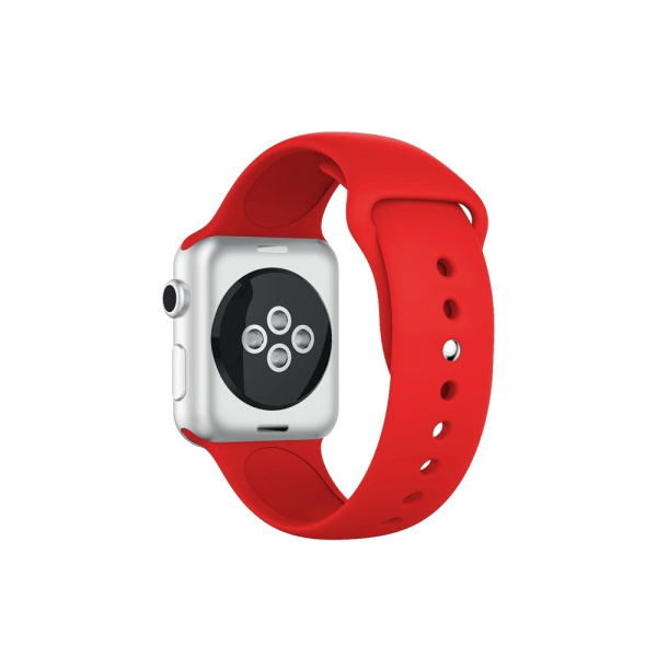 Ремешок классический силиконовый для Apple Watch (42-44мм) DF iClassicband-02 (red)