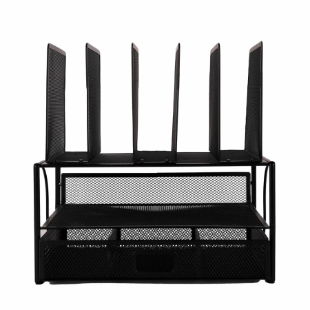 Настольный органайзер BRAUBERG "Germanium" металлический, черный (272474)