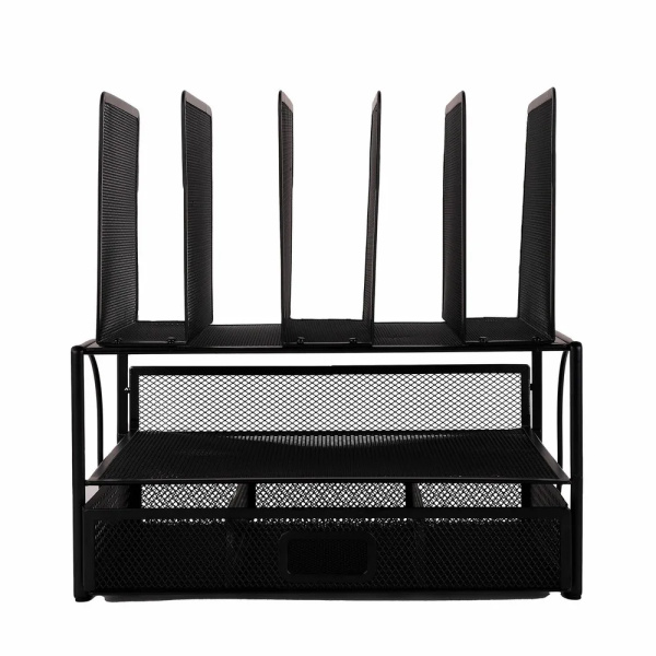 Настольный органайзер BRAUBERG "Germanium" металлический, черный (272474)