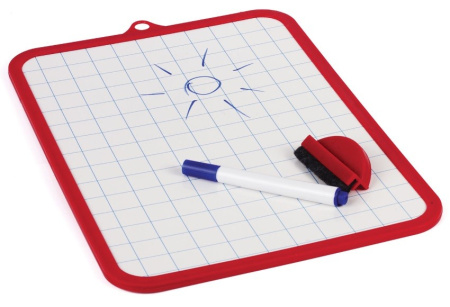 Доска для рисования 185*260мм. Пифагор клетка, с маркером 236897