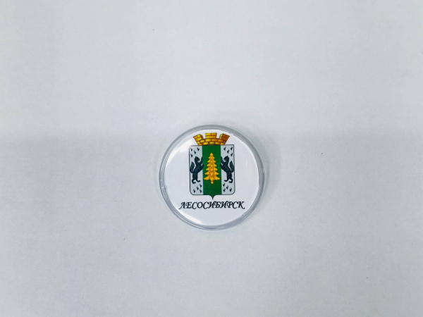 Значок сувенирный, "Лесосибирск", d56