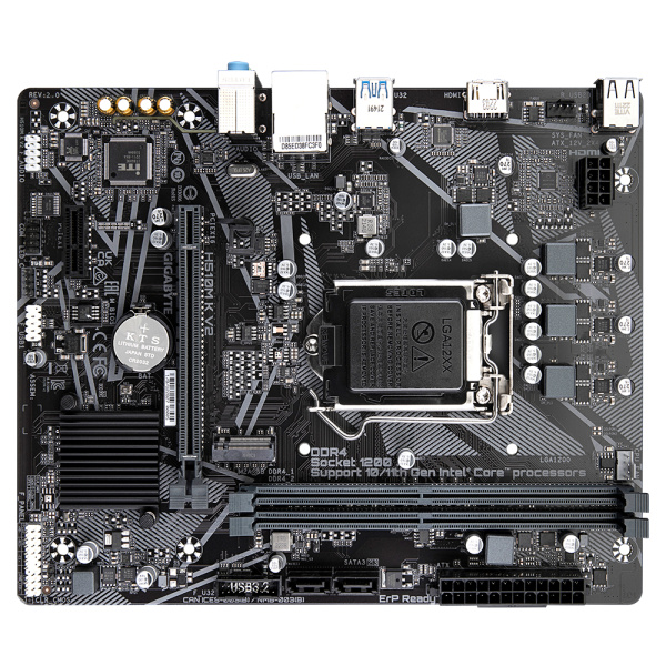 Мат.плата S1200 Q470 Gigabyte H510M K V2 2.0 (mATX,2DDR4,M.2,PCI-E16,PCI-E,HDMI,PC3200)