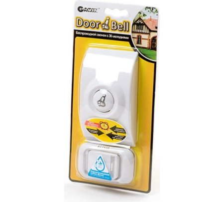 Звонок беспроводной Garin DoorBell Ella, кнопка IP56, белый, 2АА - 23А