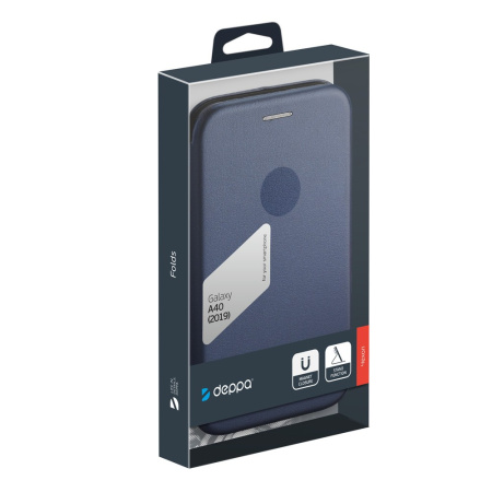 Чехол-книжка для Samsung Galaxy A40 Deppa Clamshell Case синий (87098)