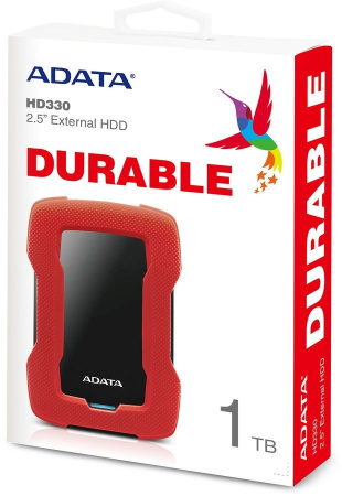 Жесткий диск USB3.0 2.5" 1TB A-Data AHD330 (AHD330-1TU31-CRD) красный