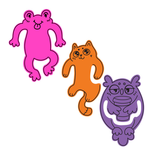 Закладки ErichKrause Soft Caribbean Sunset, фигурные, ассорти (62972)