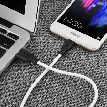 Кабель MicroUSB(m) - USB(m) HOCO X21, 1м, черно-белый