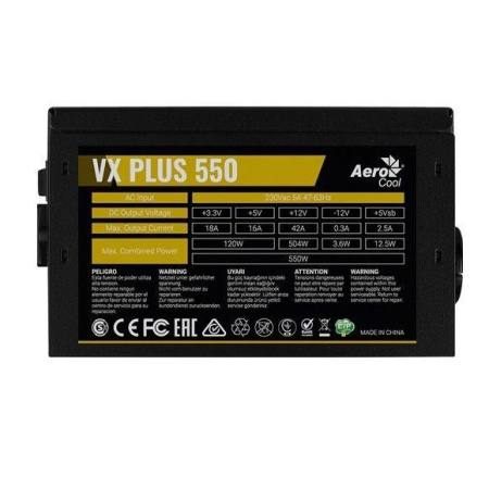 Блок питания 550Вт Aerocool VX-550 Plus (120мм,1PCI-E,3SATA)