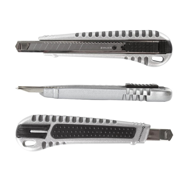Нож 9мм. BRAUBERG "Metallic", метал. корпус (236971)