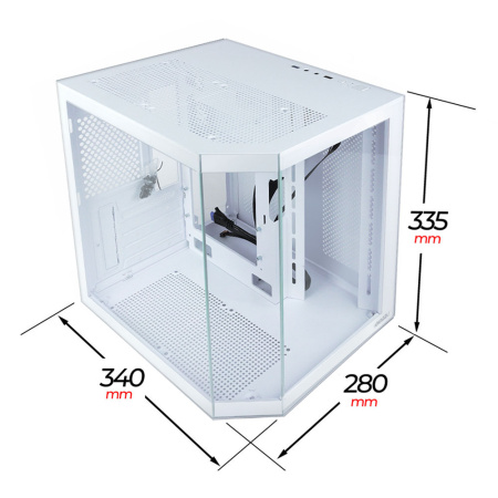 Корпус mATX Б_БП Ginzzu V220 Ginzzu V220 (USB3.0,Audio,белый,"стеклянный куб")