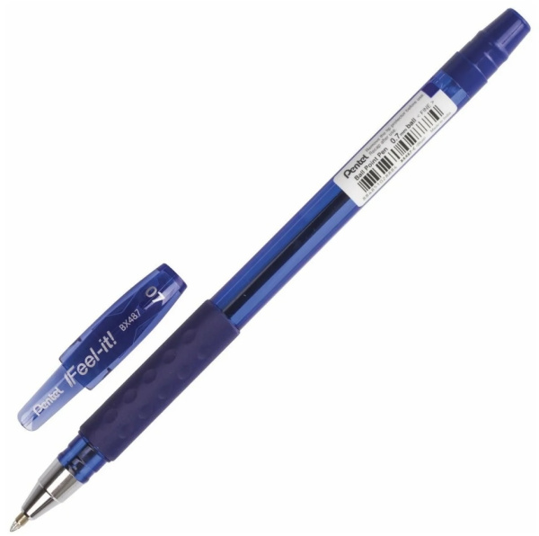 Ручка шариковая PENTEL "Feel it!" синяя, 0.7мм. (BX487-C)