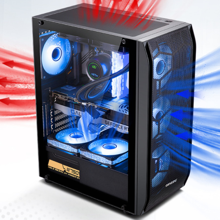 Корпус ATX Б_БП Ginzzu GL180 (USB3.0, Audio, черный)