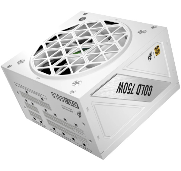 Блок питания 750Вт 1STPLAYER NGDP 750W White (APFC,120мм,3PCI-E,12VHPWR,8SATA,80+Gold,модульный)[HA-750BA4-WH]
