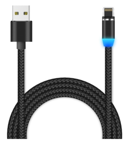 Кабель Lightning (m) - USB(m) Jet.A, 2м, тканевая оплетка, черный (JA-DC46)