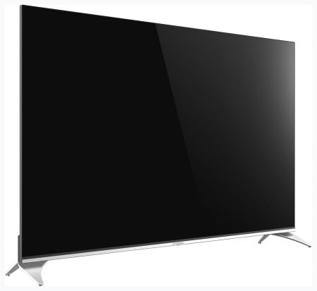 Телевизор QLED Hyundai 65" H-LED65QBU7500 Android TV Frameless черный/серебристый 4K Ultra HD 60Hz DVB-T DVB-T2 DVB-C DVB-S DVB-S2 USB WiFi Smart TV