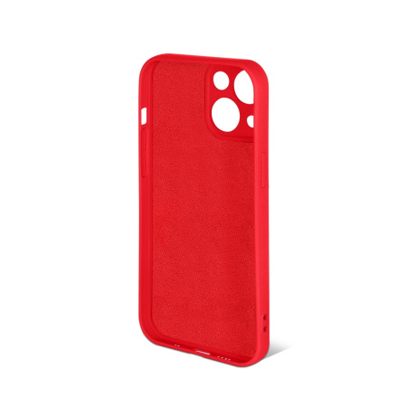 Чехол силиконовый с микрофиброй для iPhone 13 mini DF iOriginal-09 (red)