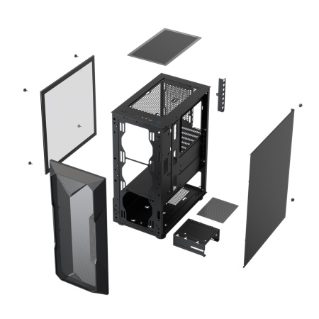 Корпус ATX Б_БП XASTRA A304 4FRGB Black (USB3.0,Audio,TG+Mesh,черный,4х120мм FRGB)[A304-4FC12F]