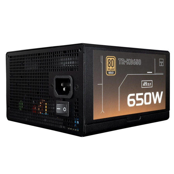 Блок питания 650W/ Power Supply Thermalright, 650W 80+ Gold (ATX, 3.1, Full modular, 1x24(20+4)pin, 2xCPU 8(4+4)pin, 2xPCIe*2 8(6+2)pin, 3xSATA3, 2xMOLEX4pin, Active, 120x120mm, 150x140x86mm, APFC, OVP, UVP, SCP, OCP, OTP, OPP, black)