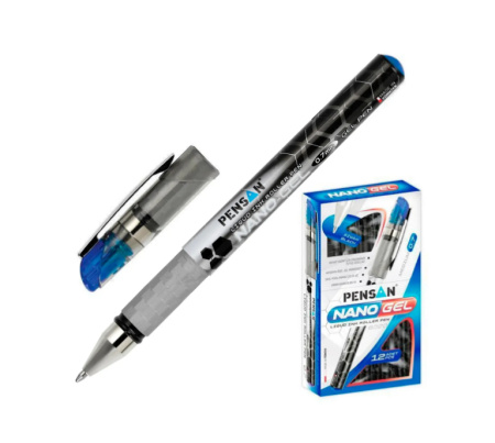 Ручка гелевая PENSAN "Nano Gel" 0,5мм, синий (6020/12BLUE)