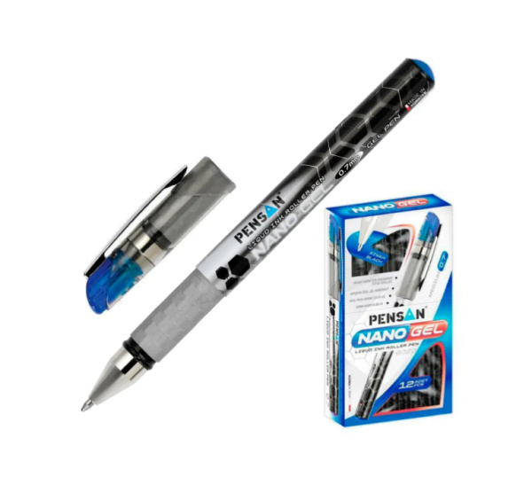 Ручка гелевая PENSAN "Nano Gel" 0,5мм, синий (6020/12BLUE)