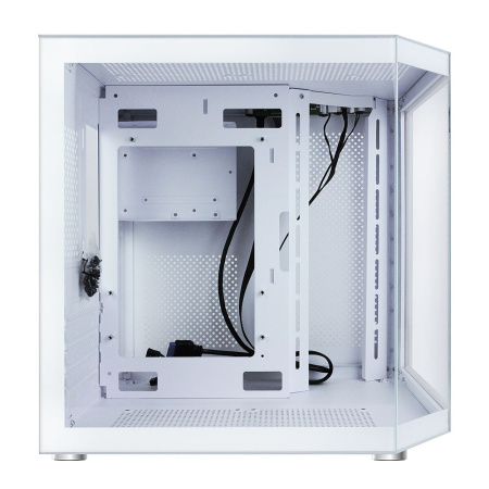 Корпус mATX Б_БП Ginzzu V220 Ginzzu V220 (USB3.0,Audio,белый,"стеклянный куб")