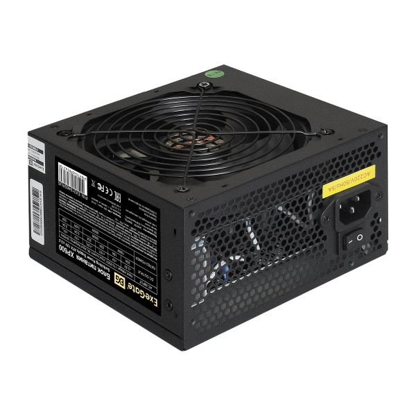 Блок питания 600Вт Exegate XP600 (24+4pin,120mm,3SATA,2IDE,1FDD)