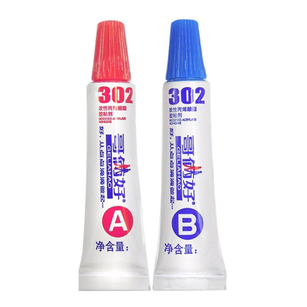 Клей акриловый Geliahao 302 AB, двухкомпонентный, тюбики 2*10грамм