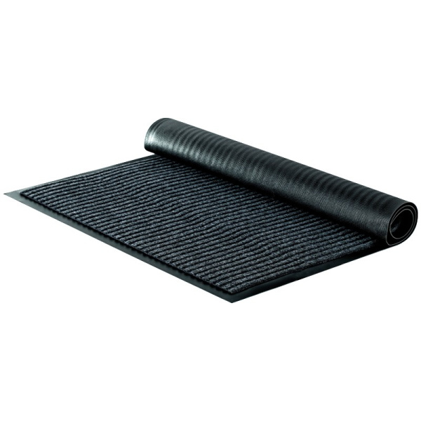 Коврик входной влаговпитывающий, ворсовый, ребристый OfficeClean, 60*90см, серый (285745)