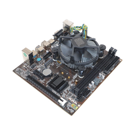 Мат.плата S1150 с процессором i3-4160 и кулером BaseTech H81M (mATX,2DDR3,3SATA,VGA,HDMI,PC1600)[BT-H81M-4160]