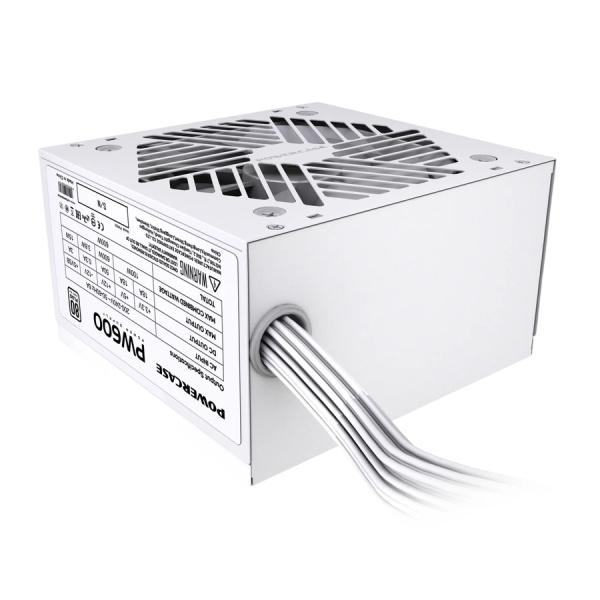 Блок питания 600Вт Powercase PW600 White (APFC,120мм,2PCI-E,5SATA,80+)[PSW-600W-DC]