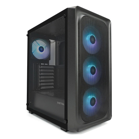Корпус ATX Б_БП XASTRA A407 4ARGB Black (USB3.0,Audio,TG,черный,Mesh,4х120мм ARGB,CPU Cooler до 165мм, VGA до 340мм)[A407-4FC12A]