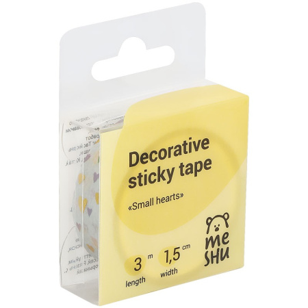 Клейкая лента для декора MESHU "Small hearts", 1,5 см*3м (MS_36867)