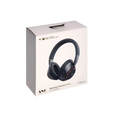 Гарнитура Bluetooth SY-ANC889BT накладные, шумоподавление, 32Ом, 115дБ, до 10м, вр. раб. 40ч, Черный