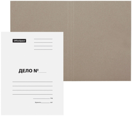 Скоросшиватель ДЕЛО OfficeSpace 320г/м2, без механизма, немелованный, белый (257316)