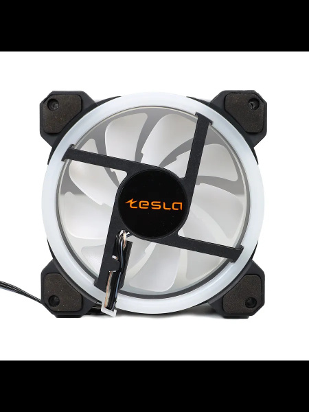 Кулер в корпус 120x120x25 TESLA RGB 120-LD3 (hydrodynamic/1200rpm/3pin+molex/RGB/белый)(набор из 3 кулеров)