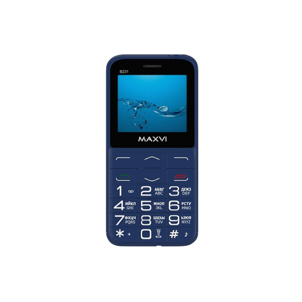 Сотовый Maxvi B231 Blue 2sim/2.31"/320*240/microSD/0.3МП/Bt/1400мАч/моноблок