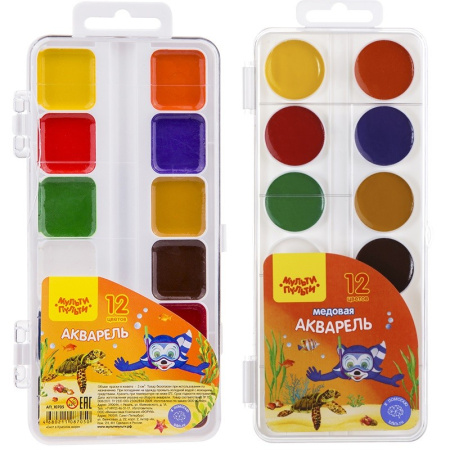 Акварель 12цв. Мульти-Пульти "Енот в Красном море" без кисти (АП_10705)