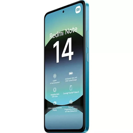 Смартфон Xiaomi Redmi Note 14 8Гб 128Гб Ocean Blue 6.67", AMOLED, 2400*1080, 2*2.2+6*2.0ГГц 108+8+2Мп, 20Мп, 4G, NFC, 5500 мАч, And 14